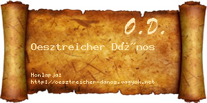 Oesztreicher Dános névjegykártya